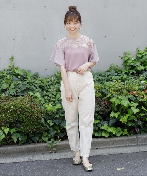 flower（フラワー）の「シースルーフラワートップ（シャツ/ブラウス・レディース・ピンク/ネイビー・FREE）」の21枚目の写真