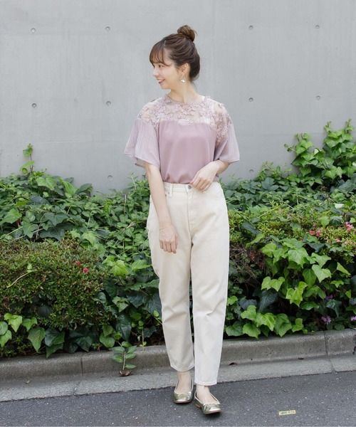 flower（フラワー）の「シースルーフラワートップ（シャツ/ブラウス・レディース・ピンク/ネイビー・FREE）」の22枚目の写真