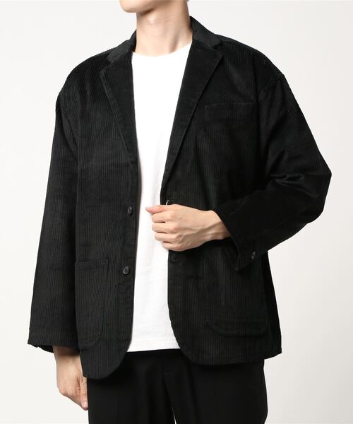 STYLEBLOCK（スタイルブロック）の「太コールビッグテーラードジャケット（テーラードジャケット・メンズ・カーキ/ブラウン/アイボリー/ブラック・M/L）」の2枚目の写真