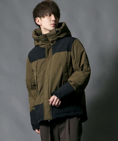 SITRY（シトリー）の「Ｗater-repellent stretch ツートンファイバーダウンジャケット（ダウンジャケット/コート・メンズ・ブラック/ベージュ/レッド/イエロー/オリーブ/ウッドランド・M/L/XL）」の4枚目の写真