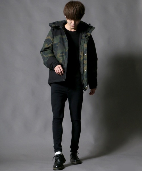 SITRY（シトリー）の「Ｗater-repellent stretch ツートンファイバーダウンジャケット（ダウンジャケット/コート・メンズ・ブラック/ベージュ/レッド/イエロー/オリーブ/ウッドランド・M/L/XL）」の17枚目の写真