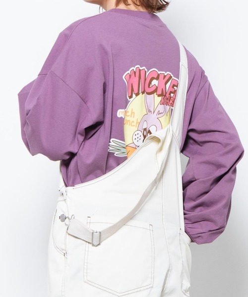 WEGO（ウィゴー）の「WEGO/ダボ袖グラフィックロンT（Tシャツ/カットソー・レディース・ブルー/ダークグリーン/パープル/スミクロ/ブラック系その他/その他1・FREE）」の5枚目の写真