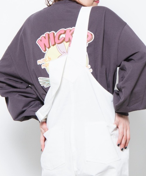 WEGO（ウィゴー）の「WEGO/ダボ袖グラフィックロンT（Tシャツ/カットソー・レディース・ブルー/ダークグリーン/パープル/スミクロ/ブラック系その他/その他1・FREE）」の2枚目の写真