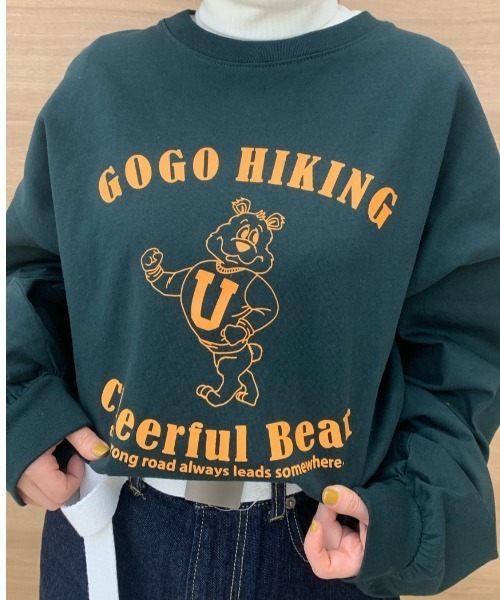 WEGO（ウィゴー）の「WEGO/ダボ袖グラフィックロンT（Tシャツ/カットソー・レディース・ブルー/ダークグリーン/パープル/スミクロ/ブラック系その他/その他1・FREE）」の3枚目の写真
