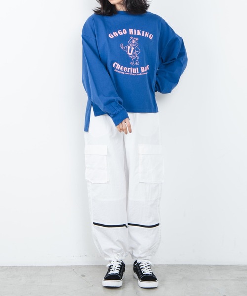 WEGO（ウィゴー）の「WEGO/ダボ袖グラフィックロンT（Tシャツ/カットソー・レディース・ブルー/ダークグリーン/パープル/スミクロ/ブラック系その他/その他1・FREE）」の19枚目の写真