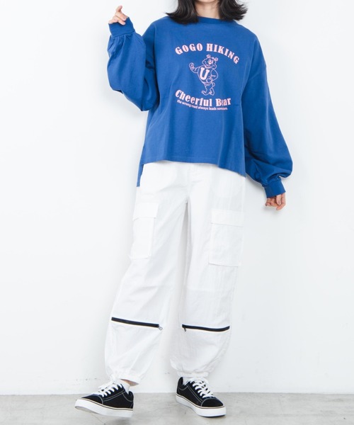 WEGO（ウィゴー）の「WEGO/ダボ袖グラフィックロンT（Tシャツ/カットソー・レディース・ブルー/ダークグリーン/パープル/スミクロ/ブラック系その他/その他1・FREE）」の20枚目の写真