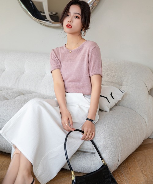 DAY CLOSET（デイ クローゼット）の「レディース キレカジハイウエストデニムスカート（デニムスカート・レディース・ホワイト/ブラック/ベージュ/ブラウン/カーキ/ブルー/アイボリー・M/L）」の12枚目の写真