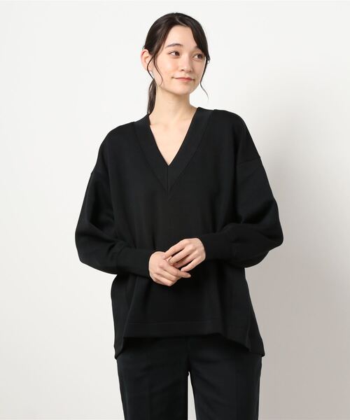 COLONY 2139（コロニートゥーワンスリーナイン）の「エアリーダンボールVネック長袖プルオーバー（スウェット・レディース・ベージュ/ブラック/ミント/オフホワイト・MEDIUM）」の8枚目の写真