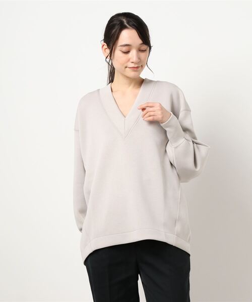 COLONY 2139（コロニートゥーワンスリーナイン）の「エアリーダンボールVネック長袖プルオーバー（スウェット・レディース・ベージュ/ブラック/ミント/オフホワイト・MEDIUM）」の10枚目の写真