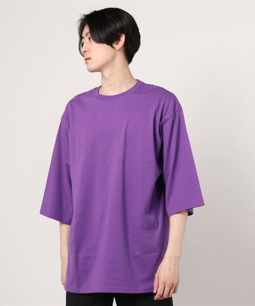 ARCADE（アーケード）の「スーパーBIG7分袖Tシャツ（Tシャツ/カットソー・メンズ・パープル/ベージュ/ホワイト/グレー/ブラック/ピンク・L/M）」の5枚目の写真