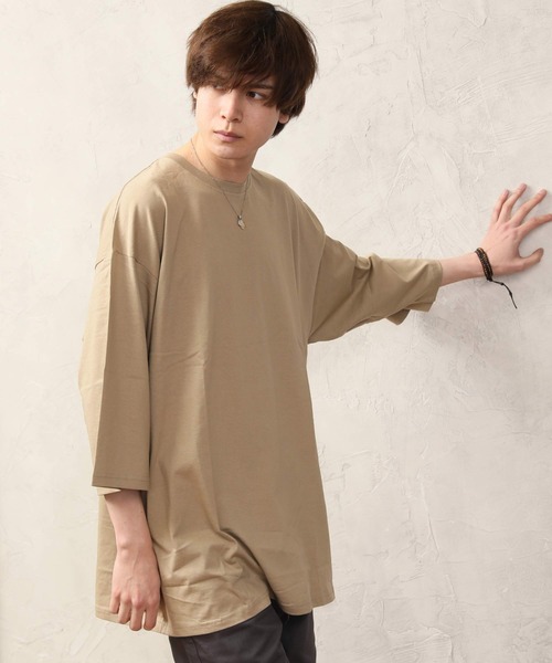 ARCADE（アーケード）の「スーパーBIG7分袖Tシャツ（Tシャツ/カットソー・メンズ・パープル/ベージュ/ホワイト/グレー/ブラック/ピンク・L/M）」の4枚目の写真