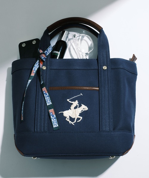 BEVERLY HILLS POLO CLUB（ビバリーヒルズポロクラブ）の「【BEVERLY HILLS POLO CLUB】ポロキャンバストートXS BH1006N（トートバッグ・レディース・ホワイト系1/ブラック/ホワイト系2/ネイビー系1/ネイビー系2/サックスブルー/パープル/グレー/ベージュ/ブルー/イエロー/グリーン/ピンク/アイボリー/ダークパープル/ブルー系その他2/ブルー系その他3/ブルー系その他4/ブラック系その他2/ベージュ系2・FREE）」の15枚目の写真