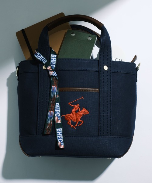 BEVERLY HILLS POLO CLUB（ビバリーヒルズポロクラブ）の「【BEVERLY HILLS POLO CLUB】ポロキャンバストートXS BH1006N（トートバッグ・レディース・ホワイト系1/ブラック/ホワイト系2/ネイビー系1/ネイビー系2/サックスブルー/パープル/グレー/ベージュ/ブルー/イエロー/グリーン/ピンク/アイボリー/ダークパープル/ブルー系その他2/ブルー系その他3/ブルー系その他4/ブラック系その他2/ベージュ系2・FREE）」の16枚目の写真