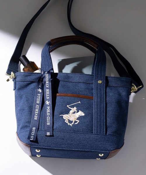 BEVERLY HILLS POLO CLUB（ビバリーヒルズポロクラブ）の「【BEVERLY HILLS POLO CLUB】ポロキャンバストートXS BH1006N（トートバッグ・レディース・ホワイト系1/ブラック/ホワイト系2/ネイビー系1/ネイビー系2/サックスブルー/パープル/グレー/ベージュ/ブルー/イエロー/グリーン/ピンク/アイボリー/ダークパープル/ブルー系その他2/ブルー系その他3/ブルー系その他4/ブラック系その他2/ベージュ系2・FREE）」の14枚目の写真