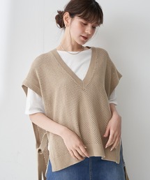 Editt by YECCA VECCA | メッシュ編ミニットベスト　＊(ニット/セーター)