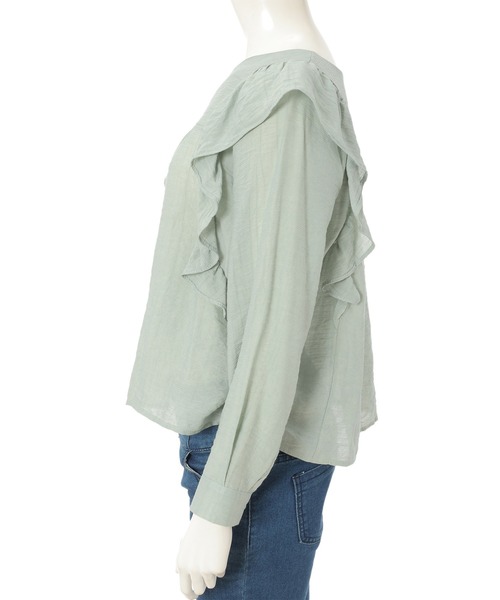 fifth（フィフス）の「ショルダーフリルブラウス（シャツ/ブラウス・レディース・ホワイト/ミント・MEDIUM）」の9枚目の写真