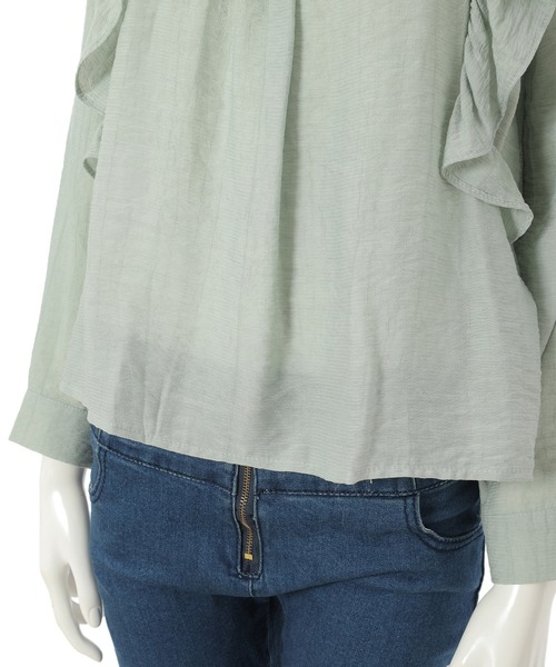 fifth（フィフス）の「ショルダーフリルブラウス（シャツ/ブラウス・レディース・ホワイト/ミント・MEDIUM）」の6枚目の写真