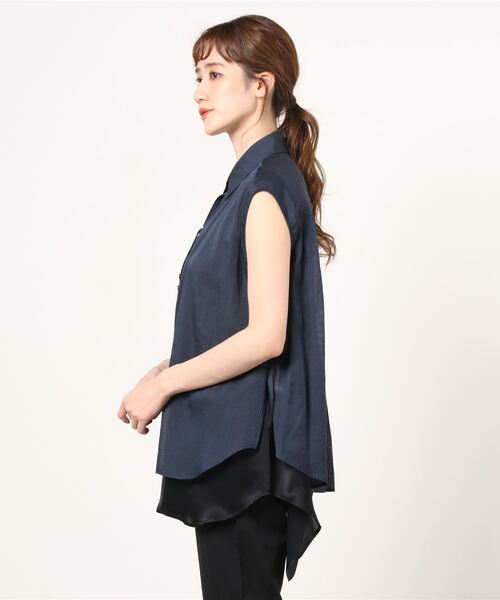 RITO(リト)の「RITO レイヤードスリーブレスシャツ(シャツ/ブラウス・レディース・ネイビー・38)」の2枚目の写真