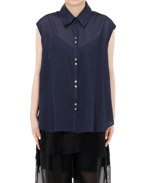 RITO(リト)の「RITO レイヤードスリーブレスシャツ(シャツ/ブラウス・レディース・ネイビー・38)」の1枚目の写真