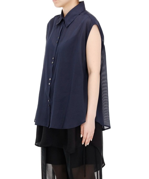 RITO(リト)の「RITO レイヤードスリーブレスシャツ(シャツ/ブラウス・レディース・ネイビー・38)」の8枚目の写真