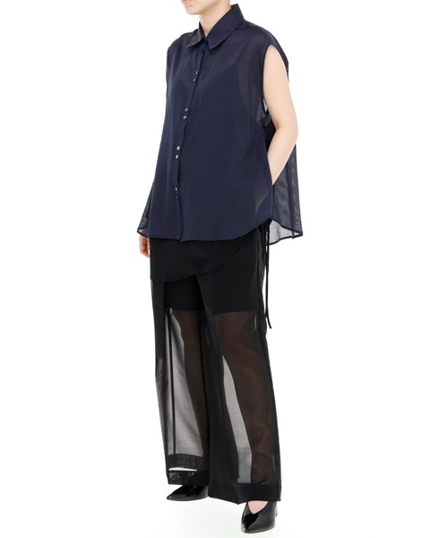 RITO(リト)の「RITO レイヤードスリーブレスシャツ(シャツ/ブラウス・レディース・ネイビー・38)」の6枚目の写真