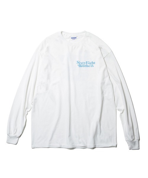 68&brothers(シックスティエイトアンドブラザーズ)の「L/S Tee "SixtyEight&Bros"(Tシャツ/カットソー・メンズ・ブラック/ホワイト×ピンク/ホワイト×ライム/ホワイト・X-LARGE/LARGE/MEDIUM)」の1枚目の写真