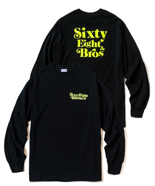 68&brothers(シックスティエイトアンドブラザーズ)の「L/S Tee "SixtyEight&Bros"(Tシャツ/カットソー・メンズ・ブラック/ホワイト×ピンク/ホワイト×ライム/ホワイト・X-LARGE/LARGE/MEDIUM)」の4枚目の写真