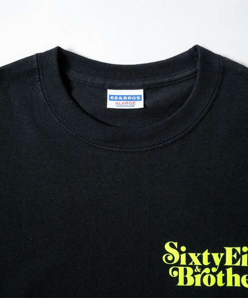 68&brothers(シックスティエイトアンドブラザーズ)の「L/S Tee "SixtyEight&Bros"(Tシャツ/カットソー・メンズ・ブラック/ホワイト×ピンク/ホワイト×ライム/ホワイト・X-LARGE/LARGE/MEDIUM)」の6枚目の写真