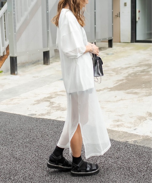 nagonstans 白ロングTシャツワンピース M109461911アウトレッ