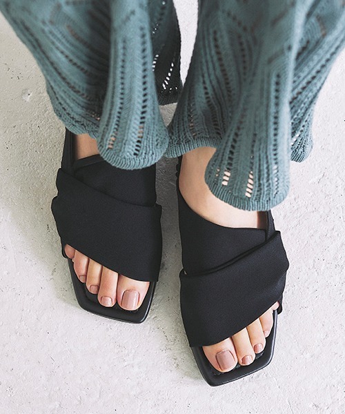 JELLY BEANS（ジェリービーンズ）の「（サスティナブル商品）ターバンバックバンドサンダル(130-30433)JELLY BEANS(ジェリービーンズ)（サンダル・レディース・ライトグレー/ブラック/アイボリー・S/M/L）」の6枚目の写真