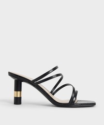 クロックエフェクト シリンドリカルヒールミュール / Croc-Effect Cylindrical Heel Mules