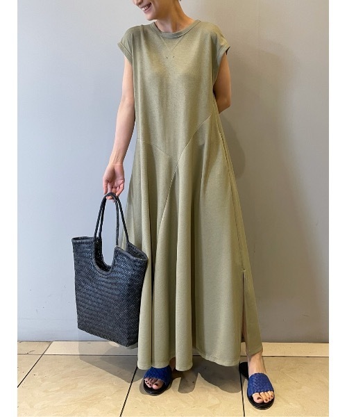 BEARDSLEY（ビアズリー）の「テレコフレアワンピース（ワンピース・レディース・モスグリーン/ベージュ・FREE）」の13枚目の写真