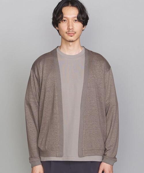 BEAUTY&YOUTH UNITED ARROWS（ビューティーアンドユースユナイテッドアローズ）の「BY GLOSSY リネン ノーボタン カーディガン（カーディガン/ボレロ・メンズ・ブラック/ベージュ・SMALL/MEDIUM/LARGE/X-LARGE）」の9枚目の写真
