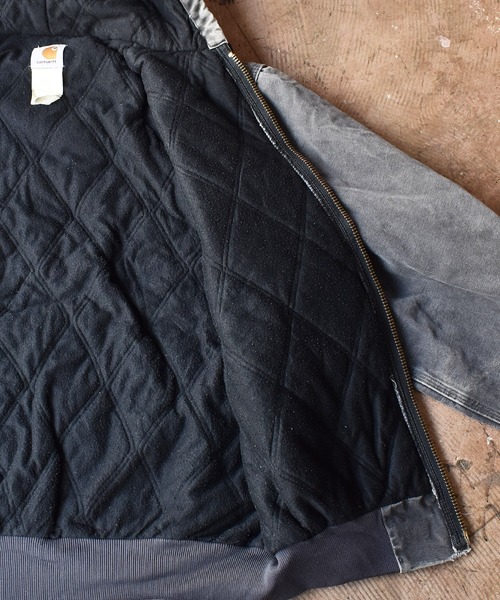 カーハート裏 ボア ダック アクティブジャケット 古着 CARHARTT 黒 中古・古着通販】CarHartt (カーハート) 裏ボアダックジャケット