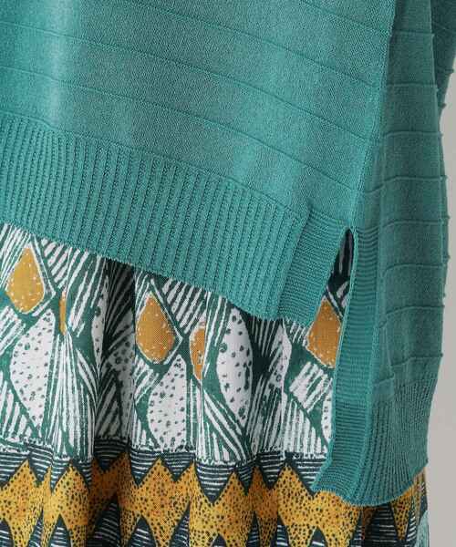 smart pink(スマートピンク)の「◆【手洗い可】ペーパー混ホールガーメント(R)ボーダーニット(ニット/セーター・レディース・グリーン/マスタード/ライトベージュ・88)」の4枚目の写真