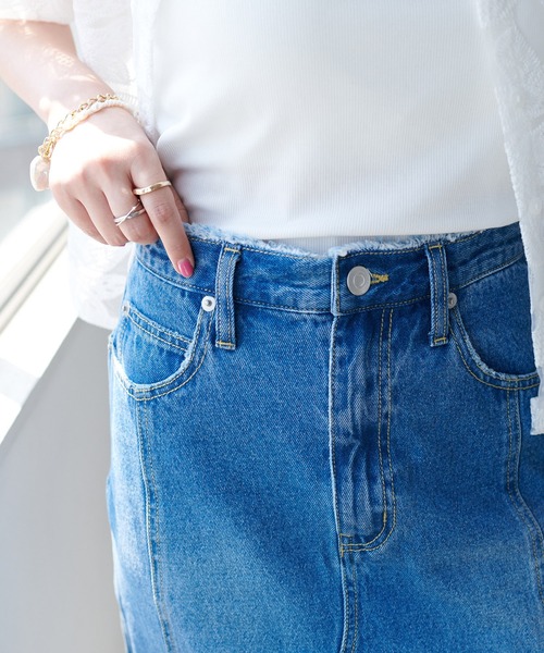 DISCOAT（ディスコート）の「リメイク風デニムナロースカート（デニムスカート・レディース・ブラック/ブルー・MEDIUM/LARGE）」の20枚目の写真