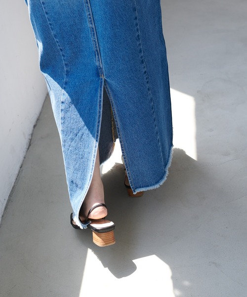 DISCOAT（ディスコート）の「リメイク風デニムナロースカート（デニムスカート・レディース・ブラック/ブルー・MEDIUM/LARGE）」の22枚目の写真