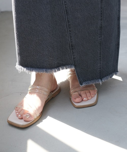 DISCOAT（ディスコート）の「リメイク風デニムナロースカート（デニムスカート・レディース・ブラック/ブルー・MEDIUM/LARGE）」の9枚目の写真