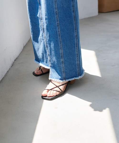 DISCOAT（ディスコート）の「リメイク風デニムナロースカート（デニムスカート・レディース・ブラック/ブルー・MEDIUM/LARGE）」の16枚目の写真