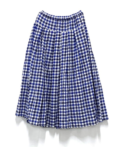 AS KNOW AS de base（アズノゥアズドゥバズ）の「おギンガム深タックスカート（スカート・レディース・ブラウン系/ブルー系・FREE）」の2枚目の写真