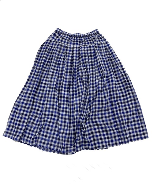 AS KNOW AS de base（アズノゥアズドゥバズ）の「おギンガム深タックスカート（スカート・レディース・ブラウン系/ブルー系・FREE）」の6枚目の写真