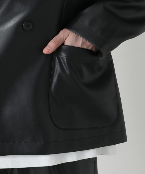 RAGEBLUE（レイジブルー）の「＜SET-UP/セットアップ＞SYNTHETIC LEATHER W JACKET＆PANTS/954072（テーラードジャケット・メンズ・ブラック・MEDIUM/LARGE）」の8枚目の写真