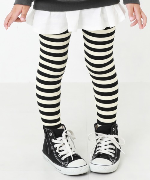 devirock(デビロック)の「プリント厚手レギンス(レギンス/スパッツ・キッズ・ブラック/ベージュ/ライトブラウン/ブラック×ホワイト/杢グレー・80cm/90cm/110cm/100cm/120cm/130cm/140cm/150cm/160cm)」の3枚目の写真