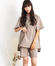 Dita（ディータ）の「《オーガニックコットン》しじら織り レディース 甚平(じんべい)【K】（ルームウェア/パジャマ）」