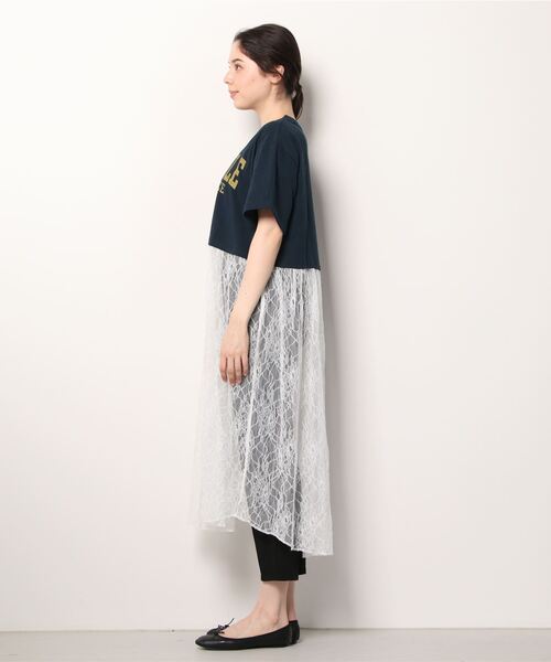 WEGO（ウィゴー）の「WEGO/レースドッキングロゴワンピース（ワンピース・レディース・ネイビー/オートミール・FREE）」の21枚目の写真