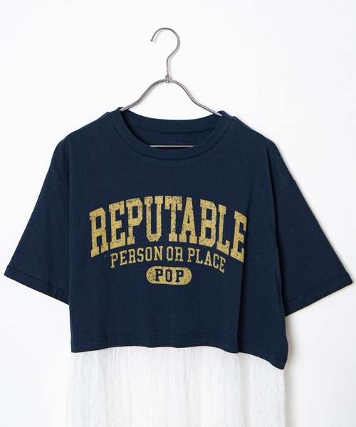 WEGO（ウィゴー）の「WEGO/レースドッキングロゴワンピース（ワンピース・レディース・ネイビー/オートミール・FREE）」の16枚目の写真