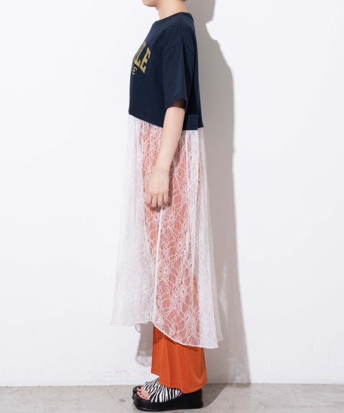 WEGO（ウィゴー）の「WEGO/レースドッキングロゴワンピース（ワンピース・レディース・ネイビー/オートミール・FREE）」の11枚目の写真