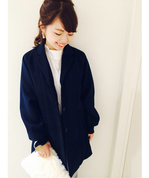 Kastane（カスタネ）の「【Kastane】中綿キルトチェスターコート（その他アウター・レディース・ブラウン/ネイビー/グレー・1/2）」の3枚目の写真