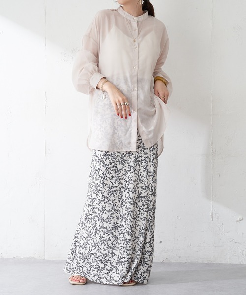 DISCOAT（ディスコート）の「【WEB限定】袖ボリュームシアーシャツ（シャツ/ブラウス・レディース・ブラック/イエロー/グレイッシュベージュ/ライトベージュ/ホワイト・FREE）」の15枚目の写真