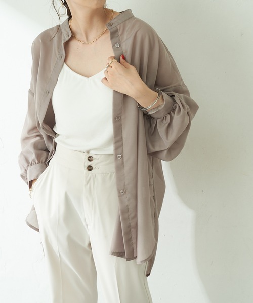 DISCOAT（ディスコート）の「【WEB限定】袖ボリュームシアーシャツ（シャツ/ブラウス・レディース・ブラック/イエロー/グレイッシュベージュ/ライトベージュ/ホワイト・FREE）」の22枚目の写真